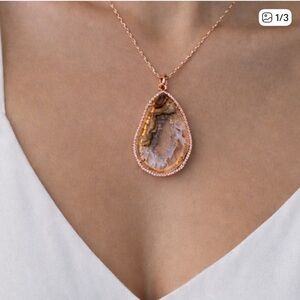 14K Rose Gold |Geode Druzy Pendant| one of a kind - necklace not included.